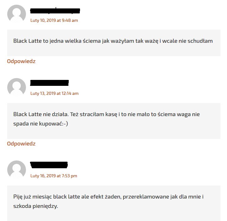 Opinie o Black Latte z forum